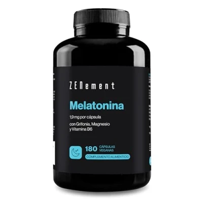 Imagen de Melatonina 1,9 mg 180 Cápsulas Veganas con Griffonia, Magnesio y Vitamina B6 Complemento de Pura en altas dosis para Dormir Bien Ayudar el Insomnio Zenement