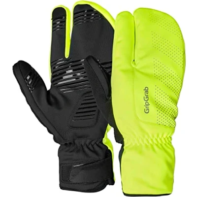 Imagen de GripGrab Guantes de Ciclismo Ride Lobster Térmicos Invierno Cortavientos Acolchado Gel Frio Extremo 3 Dedos
