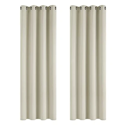 Imagen de Deconovo Cortinas Opacas 2 Piezas para Dormitorio Salón Modernas, Aislantes Térmicas y Reducción de Ruido, EcolóGicas Certificadas,117 x 138 cm Beige Claro
