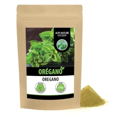 Imagen de orégano molido (250g), en polvo, 100% natural y sin aditivos, polvo suavemente secado
