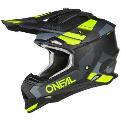 Imagen de O&#039;NEAL Casco de Motocross MX Enduro Carcasa ABS, Aberturas ventilación para una refrigeración óptima 2SRS SPYDE V.23 Adulto Negro Gris Amarillo Neón Talla M (57/58 cm)