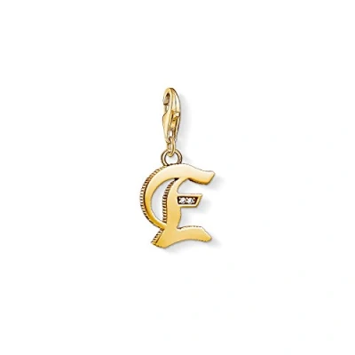 Imagen de Thomas Sabo Colgante de Mujer, Plata Ley 925 con Circonitas Blancas, Dorado, 6 cm, Letra E