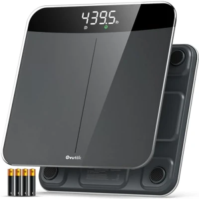 Imagen de Ovutek báscula para peso corporal, digital de baño alta precisión personas, pesaje profesional desde 2010, pantalla LED brillante más grande y base cobertura completa, 450 libras,