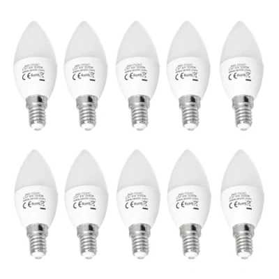 Imagen de Jandei 10x Bombilla Led Vela 4W Rosca E14 (3000K blanco cálido). Perfecto para Salón, Cocina, Escritorio, Mesilla de Noche, Habitación, Oficina, Casa.