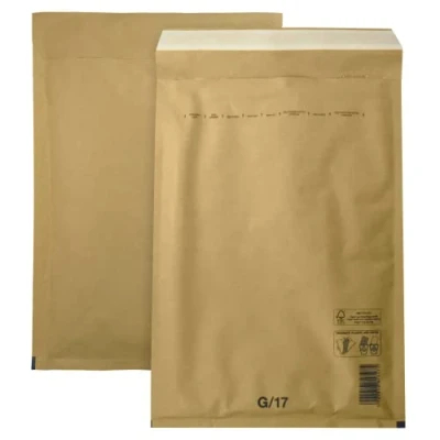 Imagen de Netuno 50x sobres acolchados con burbujas de aire marrones DIN 17/G 250x350mm burbuja autosellados reciclables resistentes al desgarro bolsa embalaje envíos postales tránsito ropas