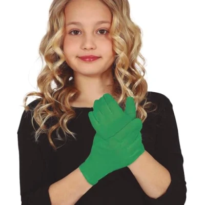 Imagen de Fiestas GUIRCA Guantes Verdes Oscuro Infantiles (Talla Única) Accesorio de Disfraz para Niños y Niñas Ideal Halloween, Carnaval, Temáticas Celebraciones Verde