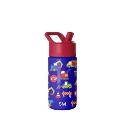 Imagen de Simple Modern Kids Water Bottle with Straw Lid Insulated Stainless Steel Reusable Tumbler for Toddlers, Girls, Boys Summit Collection 14oz, Under Construction