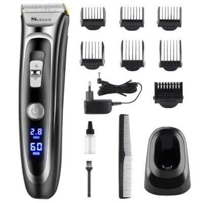 Imagen de Cortapelos Profesional Hombre, Máquina Cortar Pelo Inalámbrico, Cortadora de Cabello Eléctrica Recargable, Barba 11 en 1, Cuchilla Cerámica Impermeable, para Hombres, Barberos
