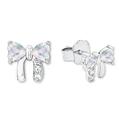 Imagen de Prinzessin Lillifee Schleifen Pendientes para niños, Talla: One Size, Silberfarben