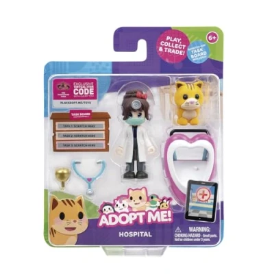 Imagen de Adopt Me Pack 2 Dr. Heart y Su Amigo Le Gato Roux, Ola 1 Mejor Juego en Línea Juguetes para Niños Divertidos Coleccionables con tus Animales Favoritos, 6 Años Más