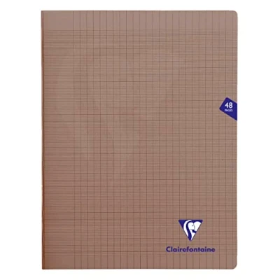 Imagen de Clairefontaine 363311C Un cahier piqué Mimesys 48 pages 24x32 cm 90g grands carreaux, couverture polypro (plastique), Gris