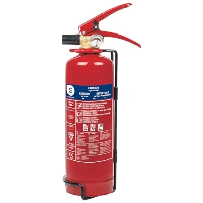 Imagen de Smartwares Extintor de Polvo 1 kg para Fuegos ABC Adecuado vehículos y hogares Soporte Montaje Incluido FEX 15112