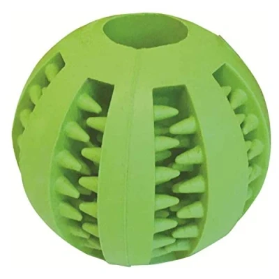 Imagen de Pelota dental de goma para perros GLORIA 7 cm flexible y resistente Evita la formación sarro Ayuda en limpieza Color variado