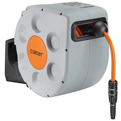 Imagen de Rotoroll Evolution 20 m Claber, Soporte portamanguera automático para montaje mural provisto de Slow Rewind