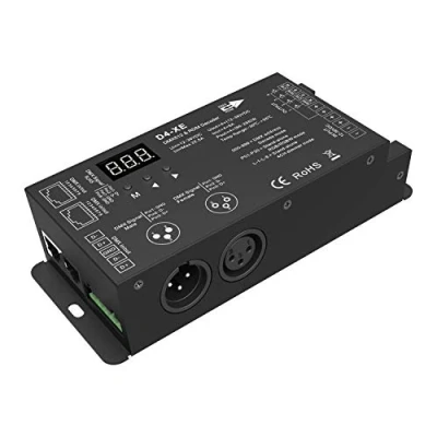 Imagen de 4 Channel Decoder DMX512 &amp; RDM DMX 512 Digital Display Dimming Driver Controller for LED RGBW Tape Strip Light RJ45 Connection