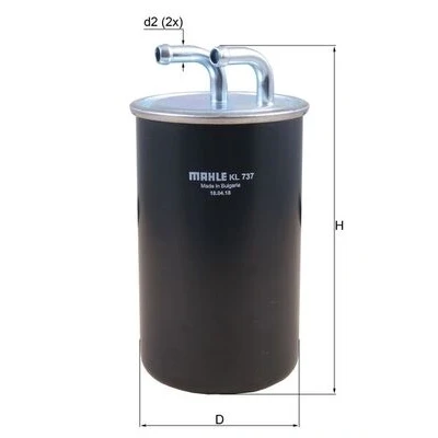 Imagen de MAHLE ORIGINAL KL 737 Filtro Combustible de tubería 8 8,0 MITSUBISHI: Lancer Limousine, Outlander 2 SUV, Grandis