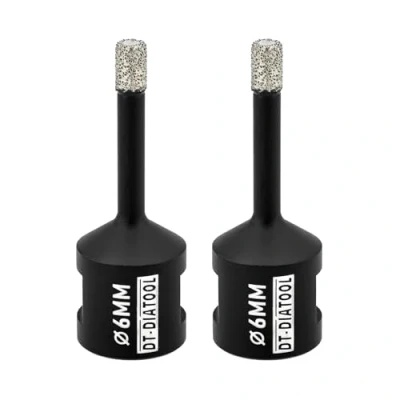 Imagen de DT DIATOOL Broca de Diamante 2 Piezas 6mm para Perforación en Seco Azulejo Porcelana Mármol Cerámica Granito