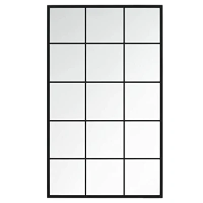 Imagen de vidaXL Espejo de Pared Tocador Maquillaje Colgante Decorativo Cuarto Baño Aseo Inodoro Interior Adorno Hogar Metal Negro 100x60 cm