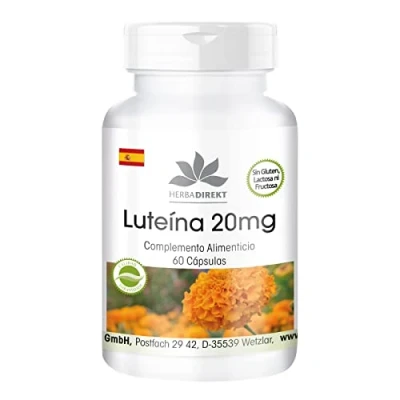 Imagen de Luteína 20mg Microencapsulada 60 cápsulas HERBADIREKT by Warnke Vitalstoffe Calidad de farmacia alemana