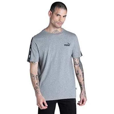 Imagen de Puma ESS TAPE Camiseta estampada, Hombre, Talla: Small, Medium gray heather
