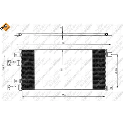 Imagen de NRF EASY FIT 35643 Condensador con junta anular 15,5 Aluminio 630 IVECO: DAILY 4 Kasten/Kombi, 4, 3 Kasten/Kombi