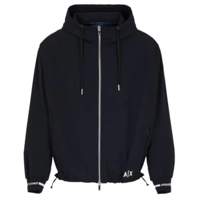 Imagen de Armani Exchange Manga Larga, puños con Logotipo Impreso, Sudadera Chaqueta, Azul Oscuro, XXL para Hombre