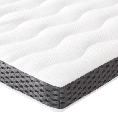 Imagen de Amazon Basics Colchón de Espuma viscoelástica Topper con memoria Funda removible y lavable, 180 x 200 cm, 7 Blanco