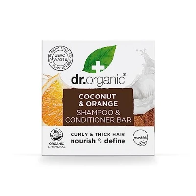 Imagen de Champú y Acondicionador 2 en 1 Dr.Organic Coconut and Orange 75 g Sólido