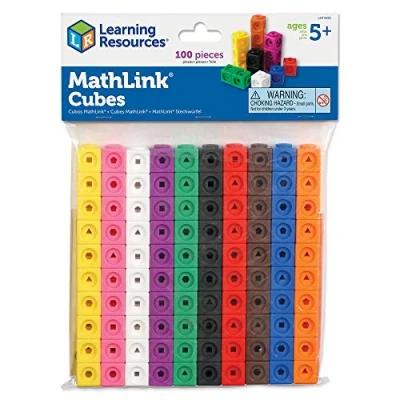 Imagen de Learning Resources Mathlink Cubes (set de 100), policubos para matemáticas infantil, contando manipulativos matemáticas, bloques multibase, 5 años