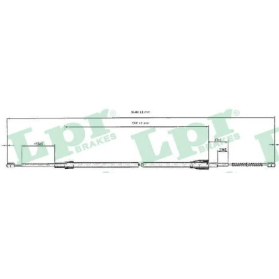 Imagen de LPR C0812B Cable de Freno Mano 1620/944 Tambor SKODA: Octavia I Hatchback