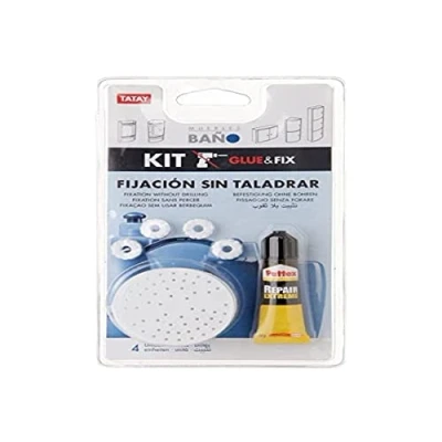 Imagen de Tatay 4489901 Kit de adhesivo + bases para fijación sin taladro armarios baño
