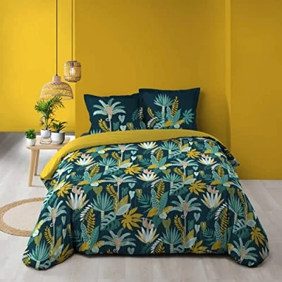 Imagen de Douceur d&#039;Intérieur, Juego de 3 Piezas, 240 x 220 cm, 100% algodón, Guinea Verde 1643979