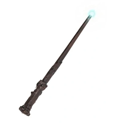 Imagen de Funidelia Varita de Harry Potter con luz Oficial para Hombre y Mujer Películas &amp; Series, Magos, Gryffindor, Hogwarts Color: Marrón, Accesorio Disfraz Licencia: 100%