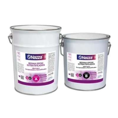 Imagen de Resina Epoxi para Estratificados y Reparaciones Nazza (A+B) Utilizable como Madera, Fibra de Vidrio O Carbono, por su Elevada Viscosidad, Adhesión Resistencia Química 8 Kg