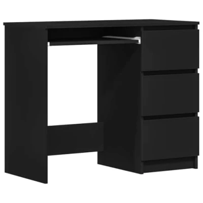 Imagen de vidaXL Escritorio Mesa Estudio Trabajo Muebles de Oficina Despacho Decoración Ordenador Capacidad Almacenaje Contrachapada Negro Brillante