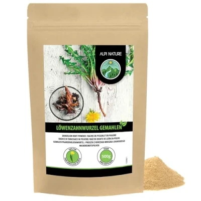 Imagen de raíz de diente león molida (500g), suavemente seca, 100% pura y natural para la preparación bebidas condimento platos