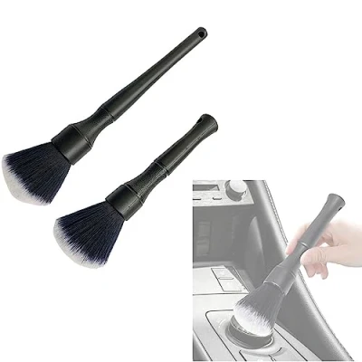 Imagen de Auto Detailing Brush Set,2piezas Cepillo de Limpieza Pincel Coche Interior Ultra Suaves Detalle para Limpiar Ruedas Neumáticos Rejillas Ventilación