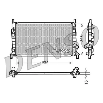 Imagen de DENSO DRM10075 Radiador, refrigeración del motor Aluminio 670 368 16 FORD: FOCUS 2, C Max, 2 Cabriolet, VOLVO: S40 I, V40 Familiar, II
