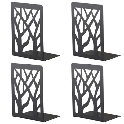 Imagen de Sujeta Libros estanteria Organizador Libros, de CD/DVD, estantería Invisible, Juego 2 Pares en Negro Soporte sujetalibros metálicos.