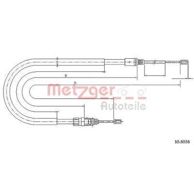 Imagen de METZGER 10.6036 Cable de Freno Mano Atrás izquierda, derecha, izquierda 1905/1113 COFLE PEUGEOT: 207 Hatchback
