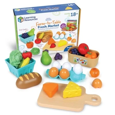 Imagen de Learning Resources LER9749, Mercado de Productos Frescos la Granja a Mesa New Sprouts, +18 Meses, niñas 2 años, Alimentos Juguete, 27 Piezas, Multicolor (LER9749)