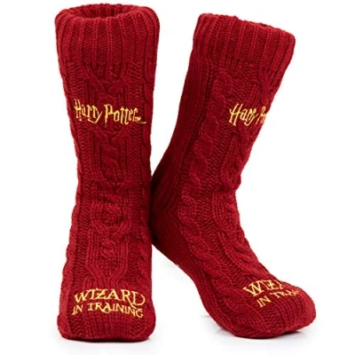 Imagen de Harry Potter Calcetines Antideslizantes Mujer y Adolescente, de Invierno (Borgoña)