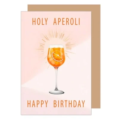 Imagen de Edition Seidel tarjeta de cumpleaños premium con sobre, felicitación, cumpleaños, santo aperoli, feliz hombre, mujer, bebida, aperol, naranja