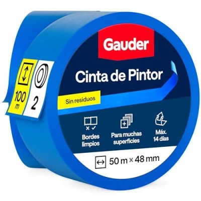 Imagen de GAUDER Cinta de pintor (48 mm x 50 m) 2x carrocero para pintar enmascarar