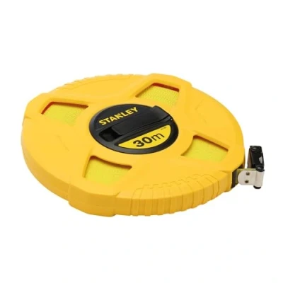 Imagen de STANLEY Flexómetro, Resistente cinta de fibra vidrio 30m x 12,7 mm, precisión, alimentación manual, para construcción y proyectos bricolaje, 0 34 297