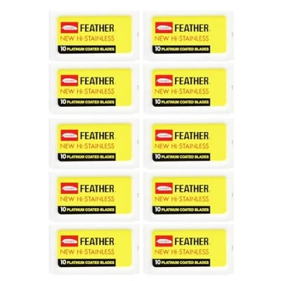 Imagen de Feather 100 cuchillas de afeitar doble filo