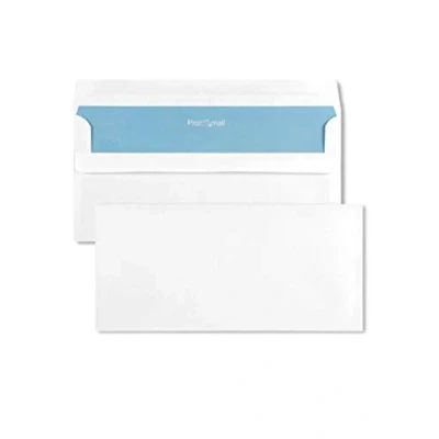 Imagen de Netuno 1000x sobres largos color blanco DIN DL 110x220mm 80g Promail con impresión interior azul y solapa recta sin ventanas autoadhesivos americanos comerciales para cartas empresas correos