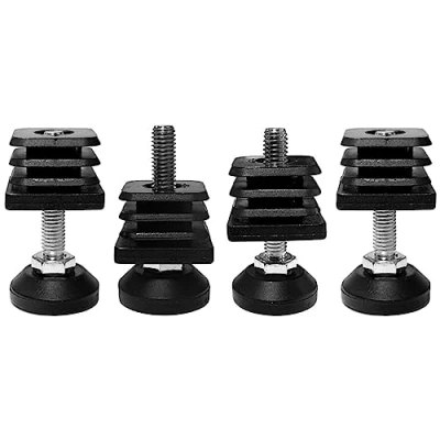 Imagen de cyclingcolors 4X Pies niveladores Base Circular Muebles con contera Cuadrada Tubo Cuadrado, 50mm x