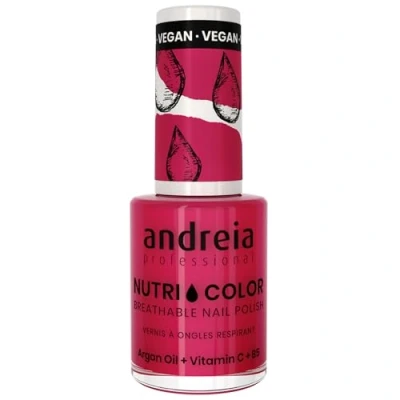 Imagen de Andreia Professional NutriColor Esmalte de Uñas Vegano con Nutrientes 100% Natural Laca Transpirable y Amigable Color NC37 Bright Red 10,5ml