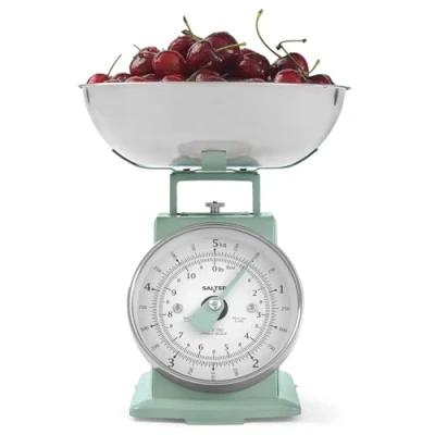 Imagen de Salter SA00562SFEU12 Báscula mecánica atemporal capacidad de 5 kg, tazón apto para lavavajillas 1 litro, ideal repostería, diseño clásico, dial gran dígito fácil leer